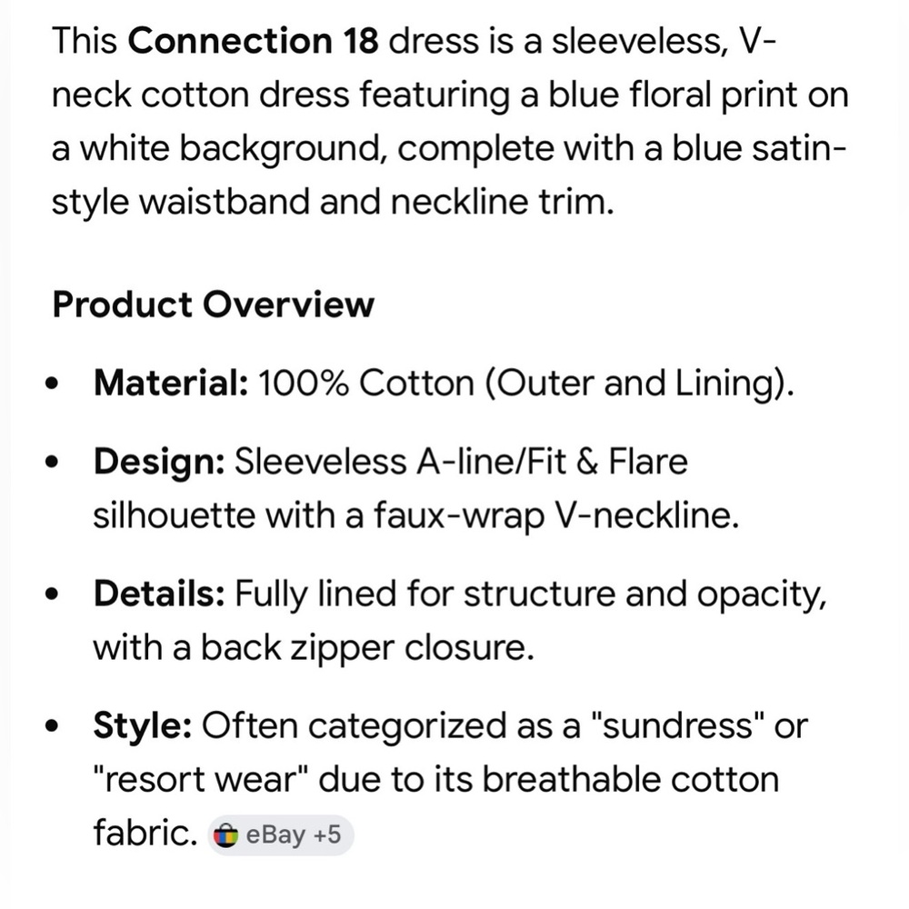 2 for $30 | White Cotton Midi Dress with Bold Blue Floral Print - Picture 3 of 16